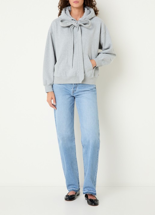 Levi's Hoodie met strikkraag - voorkant 5 lichtgrijs