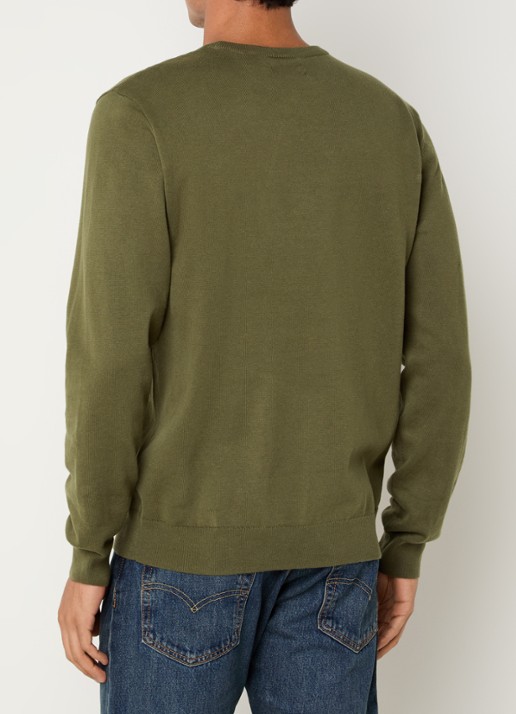 Levi's Ivy fijngebreide pullover met logo - achterkant 3 mosgroen