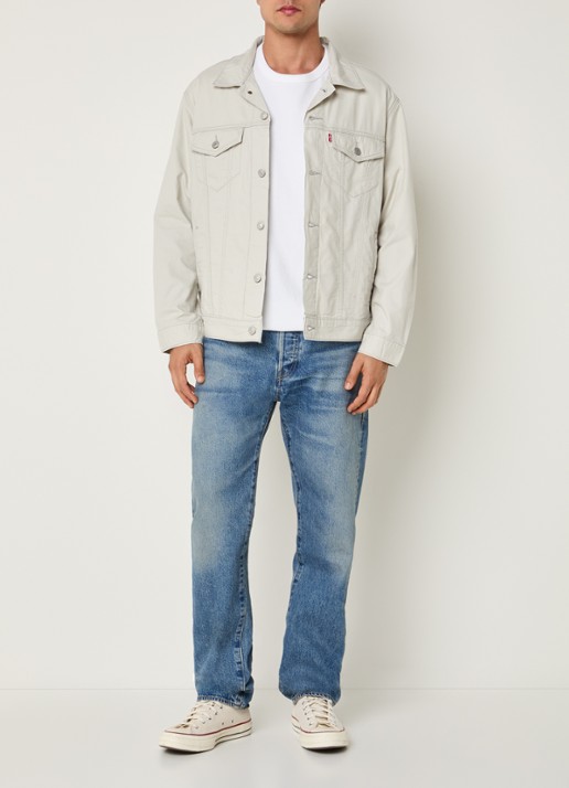 Levi's Jack in linnenblend met borst- en steekzakken - voorkant 3 lichtgrijs