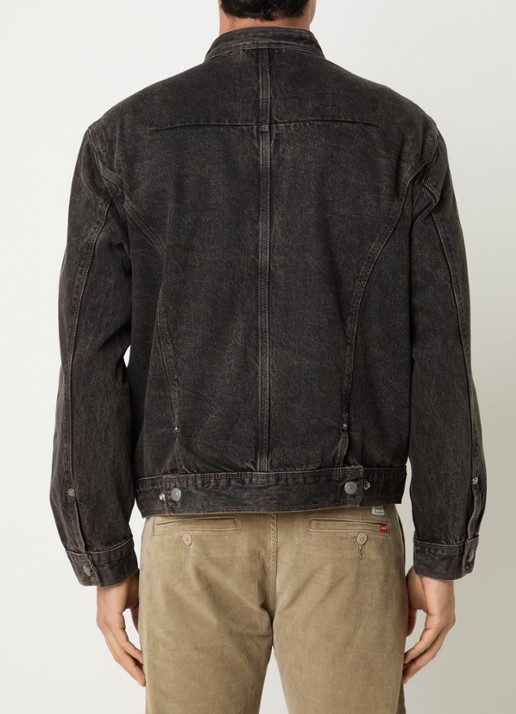 Levi's Jack van denim met verwassen afwerking en steekzakken - achterkant 4 zwart