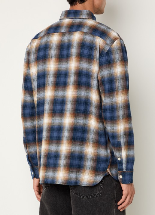 Levi's Jackson overshirt met ruitdessin - achterkant 4 indigo