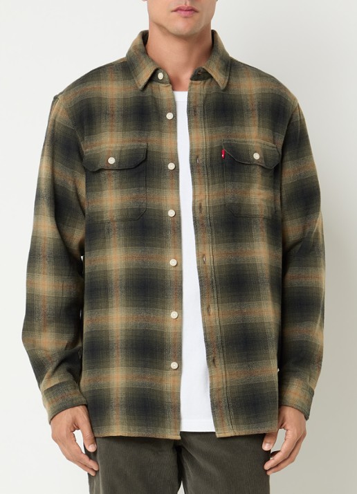 Levi's Jackson overshirt met ruitdessin - detail 3 donkergroen