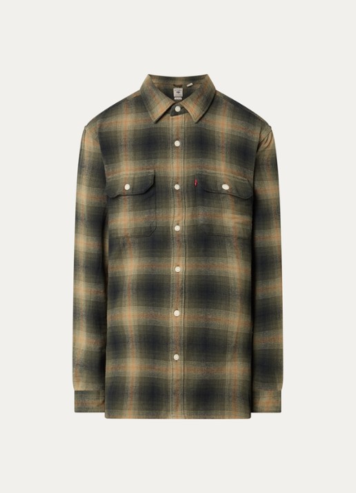 Levi's Jackson overshirt met ruitdessin - voorkant donkergroen