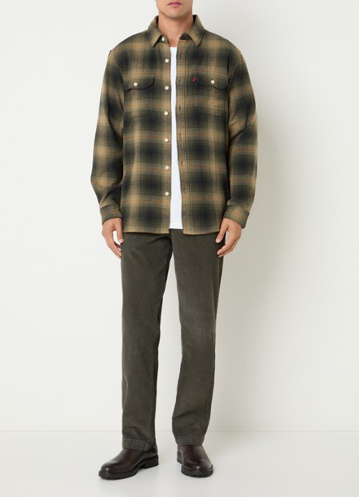 Levi's Jackson overshirt met ruitdessin - voorkant 2 donkergroen
