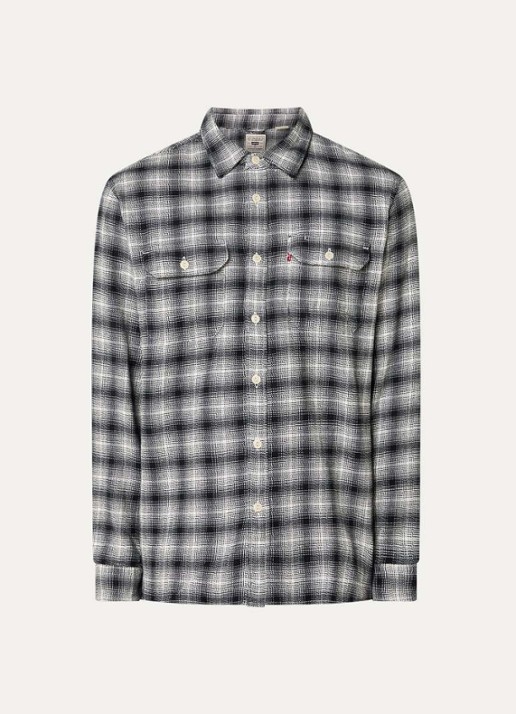 Levi's Jackson regular fit overshirt met ruitdessin - voorkant 2 zwart