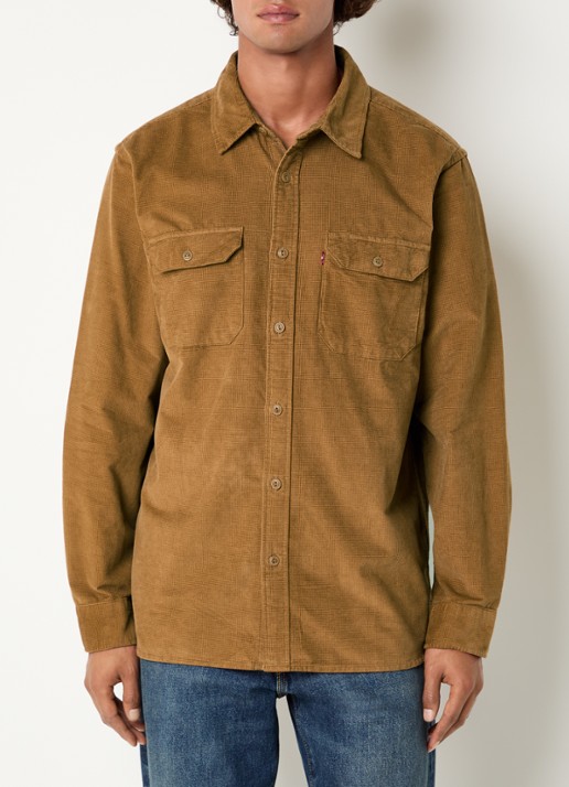 Levi's Jackson regular fit overshirt van corduroy - detail cognac