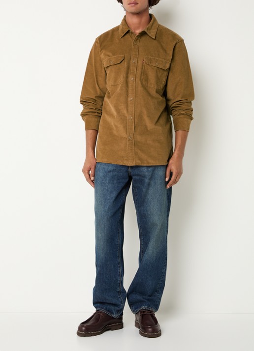 Levi's Jackson regular fit overshirt van corduroy - voorkant 3 cognac