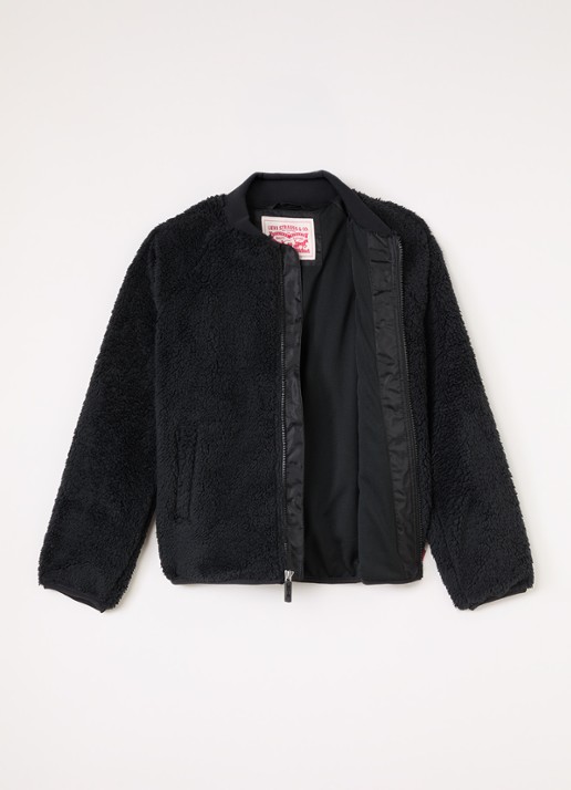 Levi's Jas van fleece met steekzakken - voorkant 2 donkerblauw