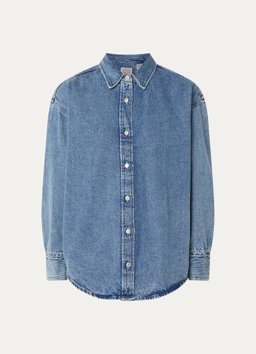 Levi's Jordan blouse van denim met kraag - voorkant indigo