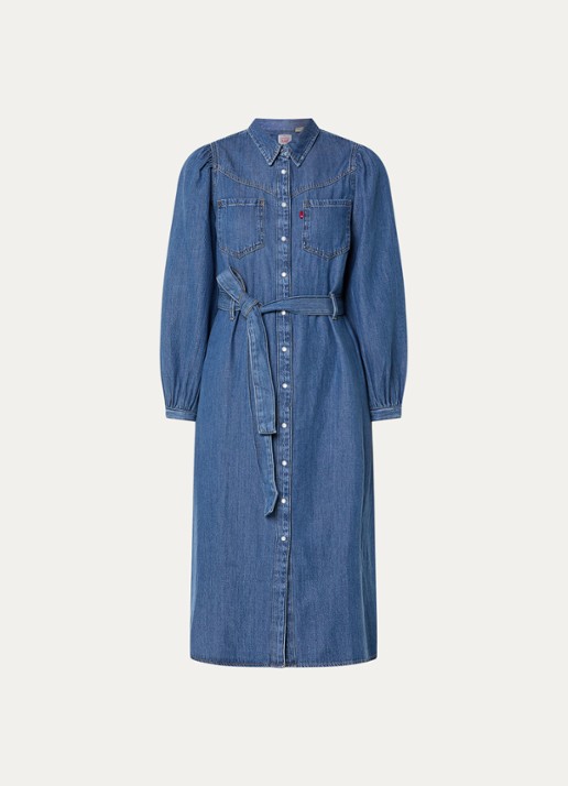 Levi's Journey midi denim tuniekjurk  - voorkant 2 indigo