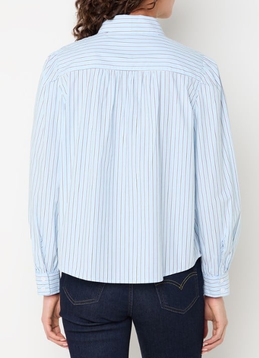 Levi's Judice blouse met streepprint - achterkant 3 lichtblauw
