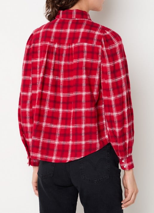 Levi's Juna blouse met ruitdessin - achterkant 3 rood