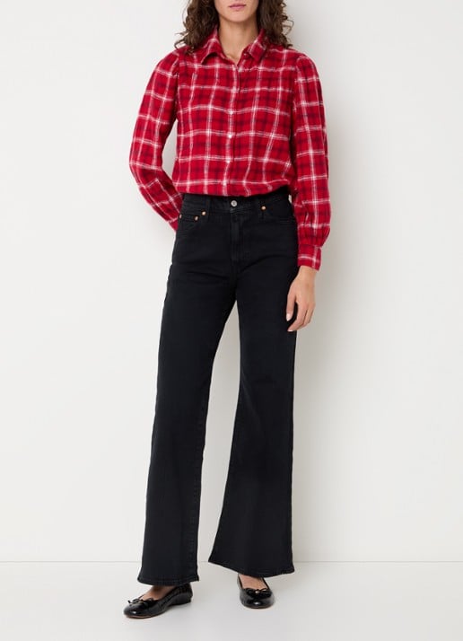 Levi's Juna blouse met ruitdessin - voorkant 2 rood