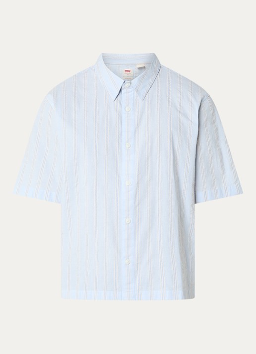 Levi's Lama comfort fit overhemd met streepprint - voorkant lichtblauw