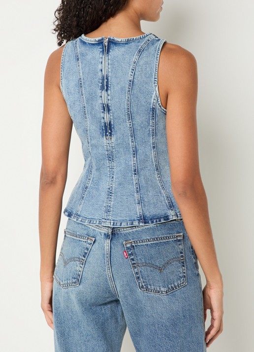 Levi's Leighton top van denim - achterkant 2 indigo