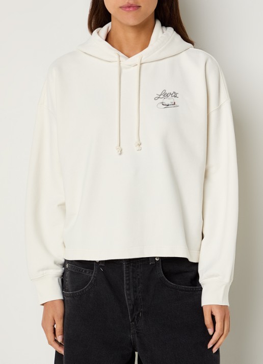 Levi's Leo hoodie met logo- en backprint - achterkant 3 gebroken wit