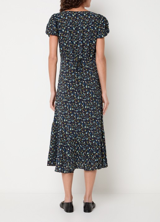 Levi's Lira midi jurk met bloemenprint - achterkant 2 donkerblauw