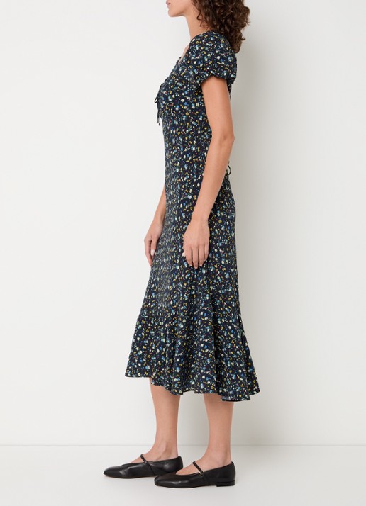 Levi's Lira midi jurk met bloemenprint - voorkant 4 donkerblauw