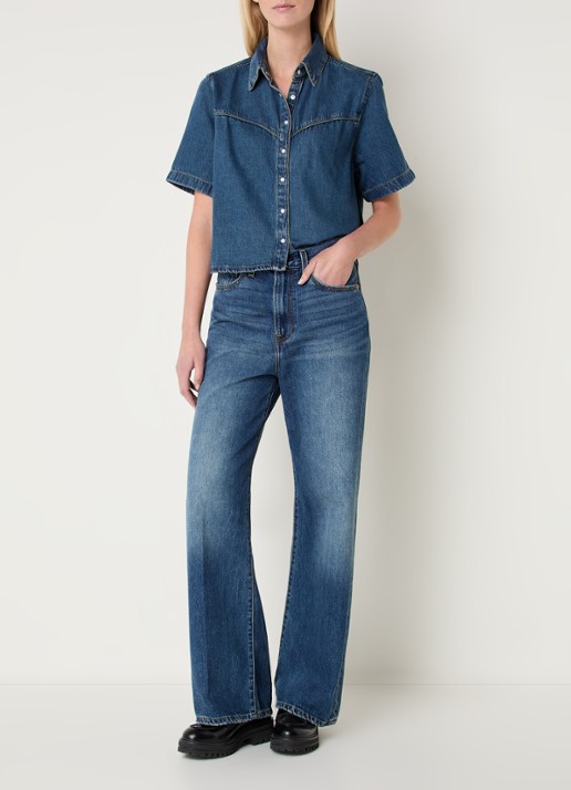 Levi's Logan blouse van denim - voorkant 2 indigo