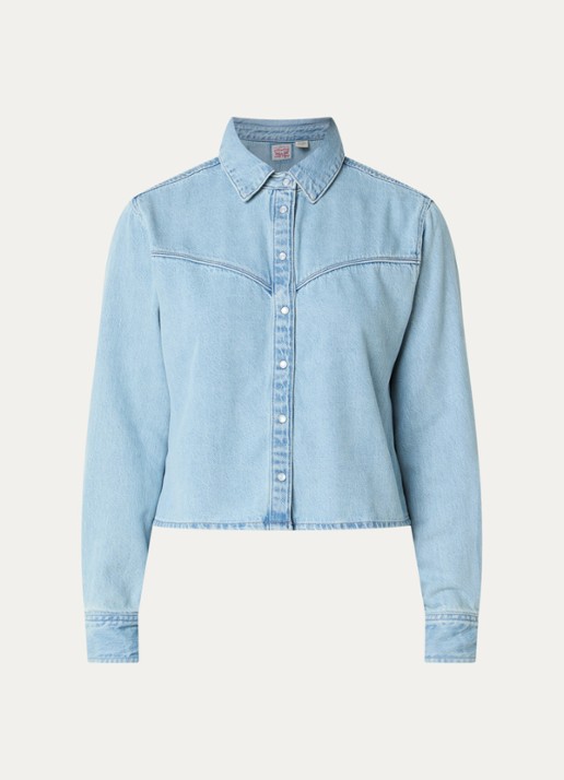 Levi's Logan spijkerjas met kraag - voorkant indigo