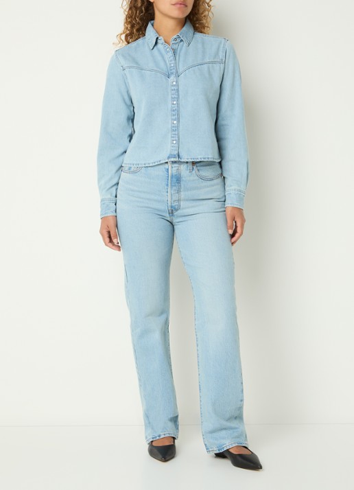 Levi's Logan spijkerjas met kraag - voorkant 2 indigo