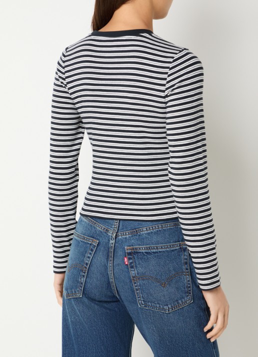 Levi's Long sleeve met streepprint - achterkant donkerblauw