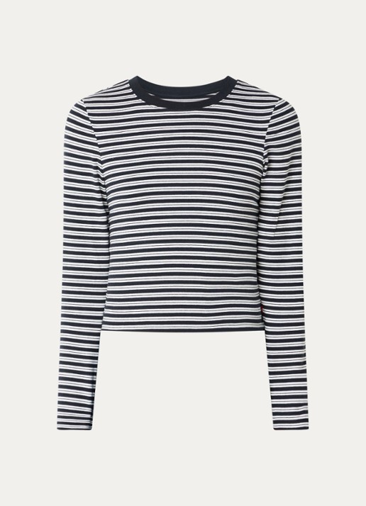 Levi's Long sleeve met streepprint - voorkant 2 donkerblauw