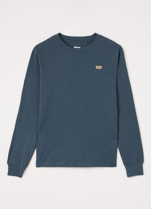 Levi's Longsleeve met logo - voorkant petrol