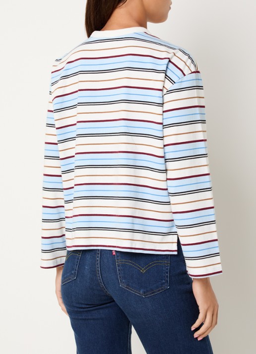 Levi's Longsleeve met streepprint - achterkant lichtblauw