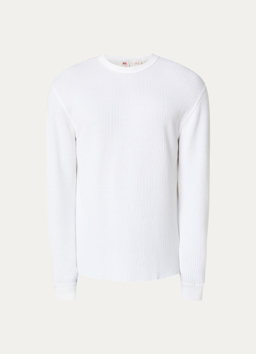 Levi's Longsleeve met structuur - voorkant 2 wit