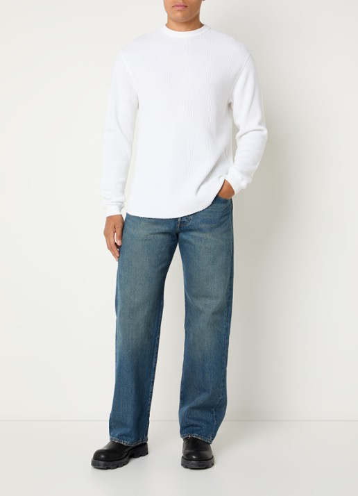Levi's Longsleeve met structuur - voorkant 3 wit