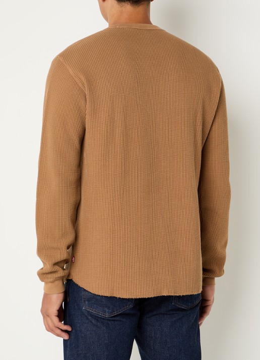 Levi's Longsleeve met structuur - achterkant 4 donkeroranje