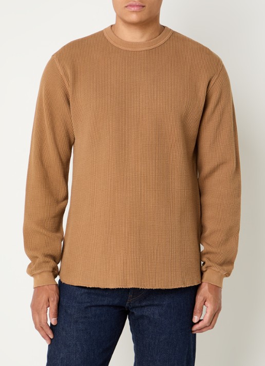 Levi's Longsleeve met structuur - detail 3 donkeroranje