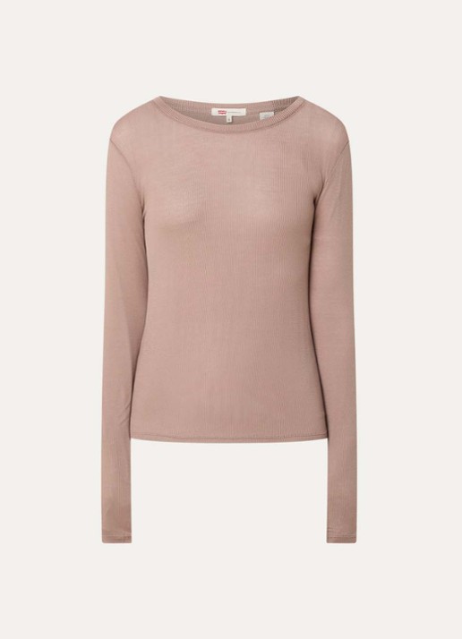 Levi's Longsleeve  - voorkant 3 donkerbeige