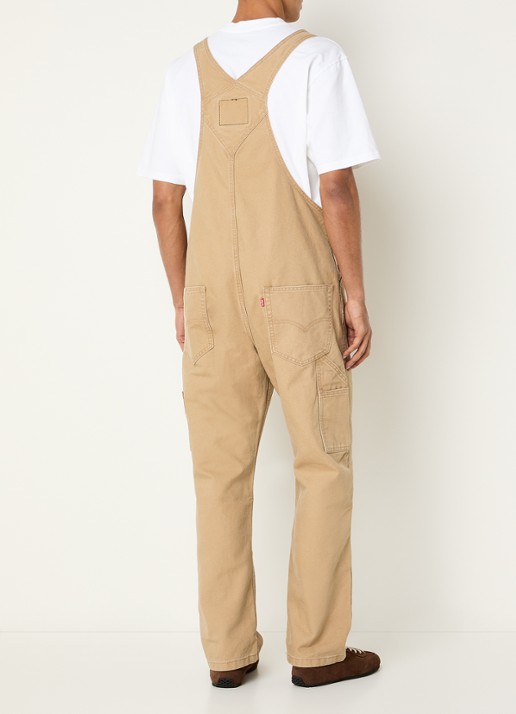 Levi's Loose fit tuinbroek van denim - achterkant camel
