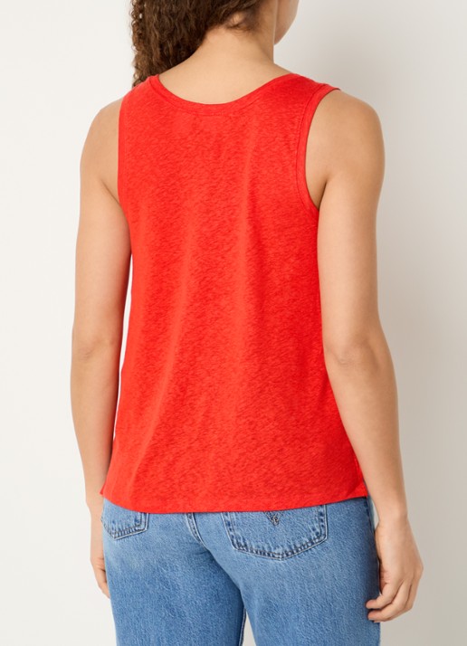Levi's Lori top in linnenblend - achterkant 4 steenrood