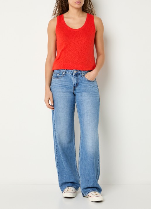Levi's Lori top in linnenblend - voorkant 2 steenrood