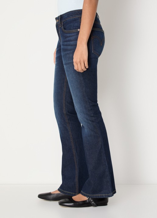 Levi's Low waist flared jeans met donkere wassing - detail 4 indigo