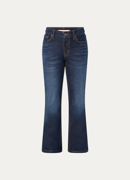 Levi's Low waist flared jeans met donkere wassing - voorkant indigo