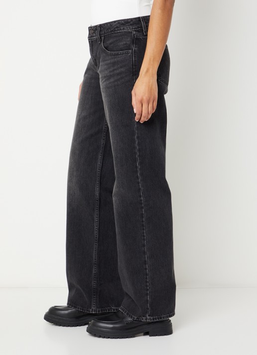 Levi's Low waist straight fit jeans met gekleurde wassing - detail 3 zwart