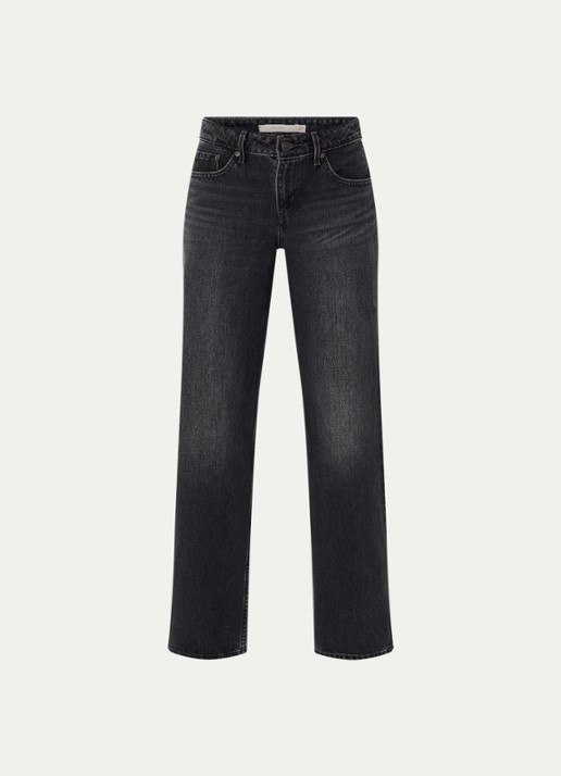 Levi's Low waist straight fit jeans met gekleurde wassing - voorkant 4 zwart