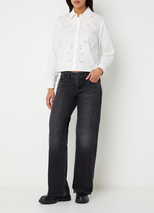 Levi's Low waist straight fit jeans met gekleurde wassing - voorkant 5 zwart