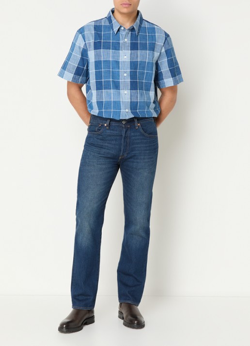 Levi's Luru regular fit overhemd met ruitdessin - voorkant 3 blauw