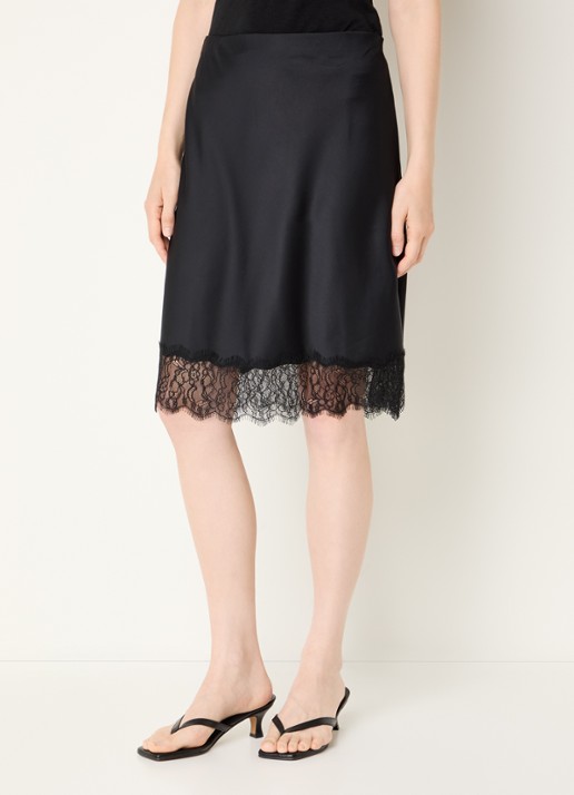 Levi's Lynn midi rok van satijn met details van kant