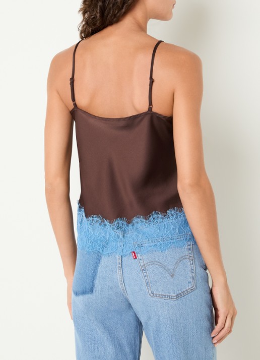 Levi's Lynn top met kant - achterkant bruin