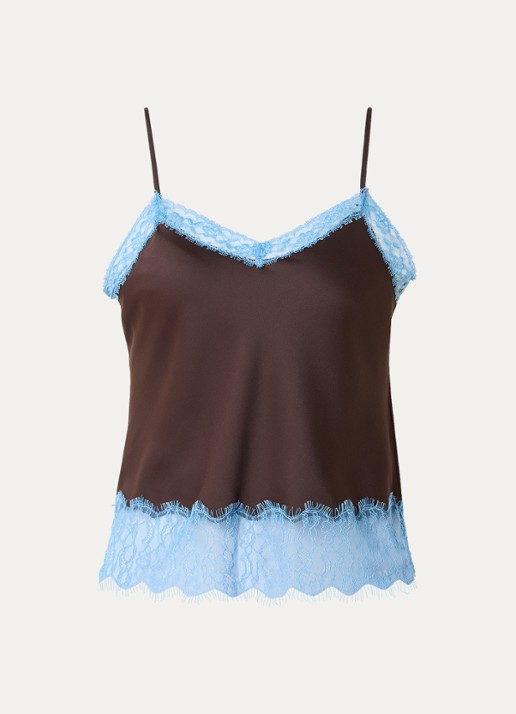 Levi's Lynn top met kant - voorkant 2 bruin