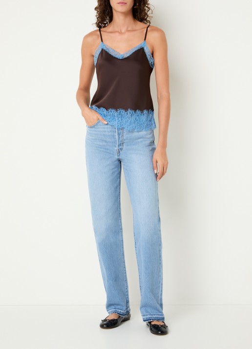 Levi's Lynn top met kant - voorkant 3 bruin
