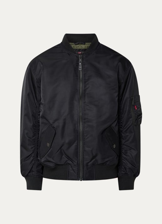 Levi's MA-1 gewatteerd bomberjack met klepzakken - voorkant 2 zwart