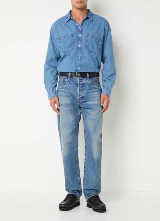 Levi's Mariposa overhemd van denim met borstzak - voorkant 3 indigo
