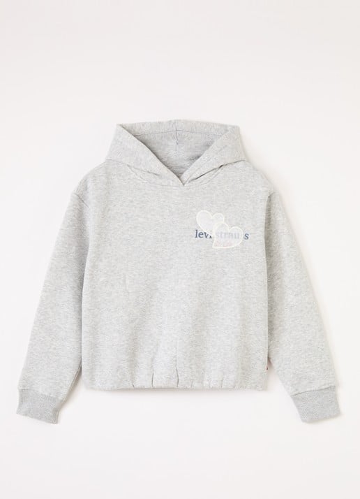 Levi's Meet and Greet sweater met logo - voorkant 2 grijsmele